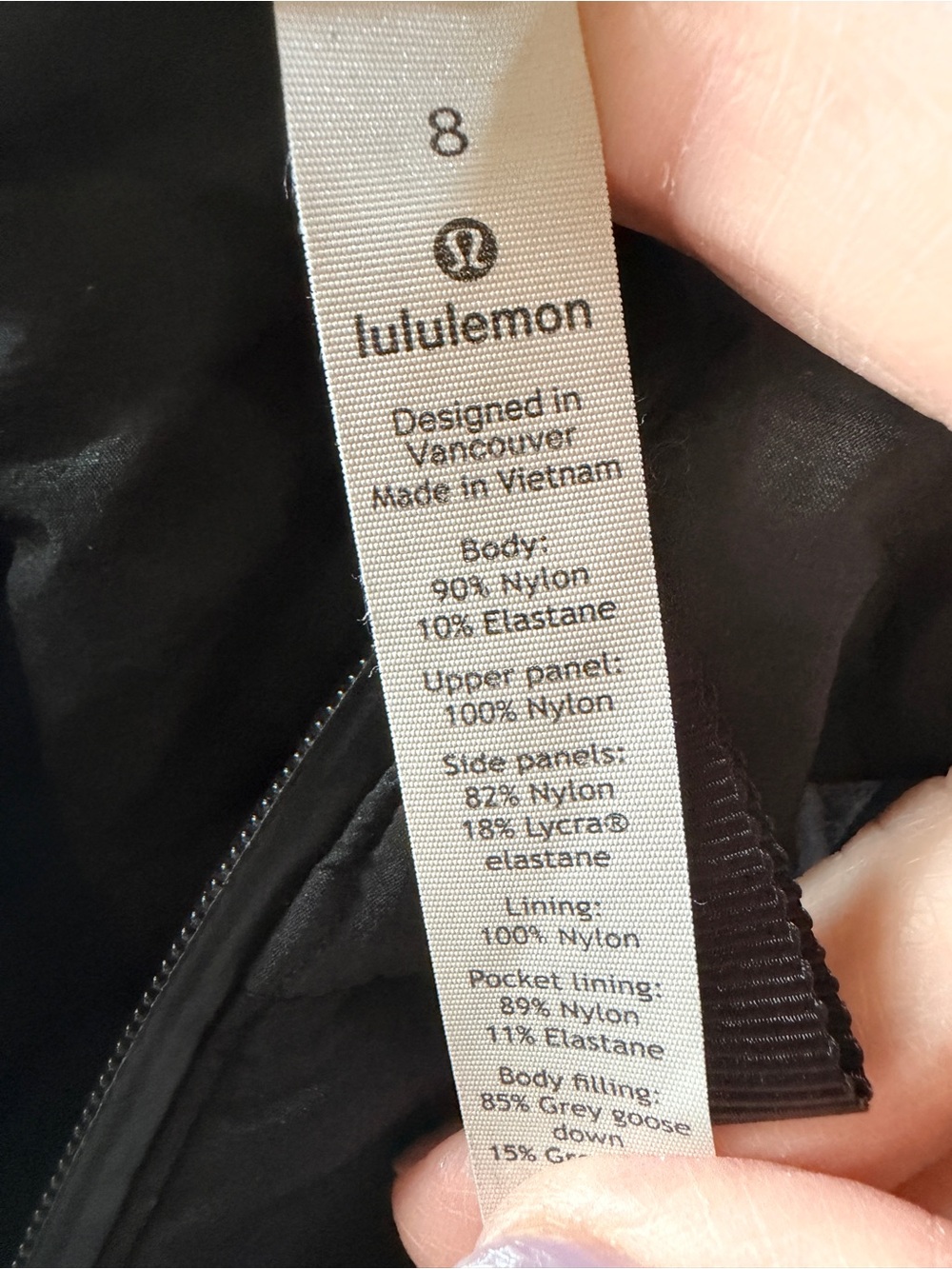 Lululemon Down for It All Vest in Black Size 8 - Picture 3 of 9